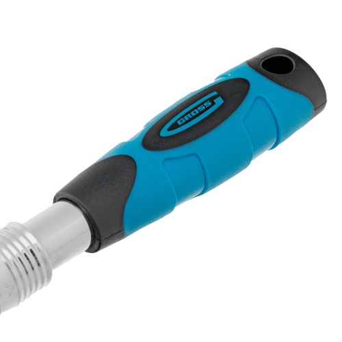 Ключ-трещотка телескопический 1/4", 150-200 мм, CrV, 72 зуба, с быстрым сбросом, хром Gross фото 8