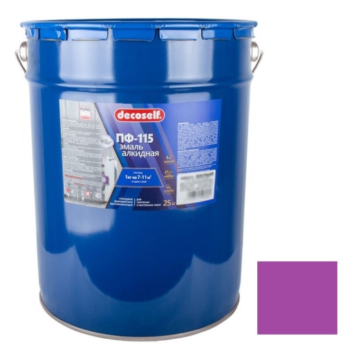 Эмаль Pufas Decoself ПФ-115 сиреневая 25 кг/18,7 л