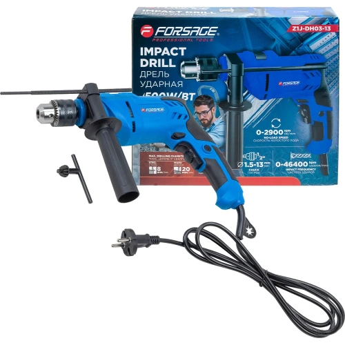 Дрель ударная электрическая Forsage (230V, 500W, 0-2900об/мин, патрон 1,5-13мм) F-Z1J-DH03-13(62009)