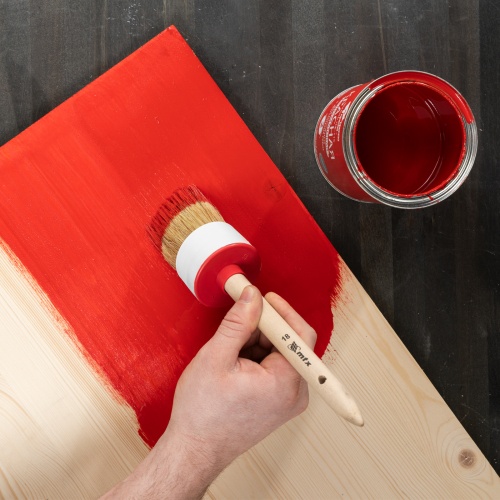 Кисть круглая №18 (60 мм) натуральная щетина, деревянная ручка MTX фото 9