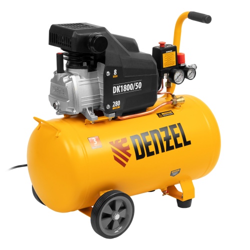 Компрессор воздушный DK1800/50, Х-PRO 1.8 кВт, 280л/мин, 50л Denzel фото 3