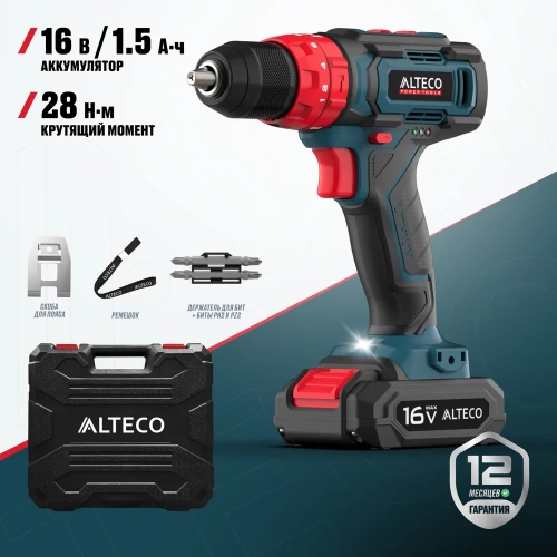 Аккумуляторная ударная дрель шуруповерт ALTECO CID 16-28 71395 фото 3 Аккумуляторная ударная дрель шуруповерт ALTECO CID 16-28 71395 фото 3