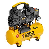 Компрессор безмасл. малошумный DLP-950/10, 950Вт,10 л, 2850 об/мин, 170 л/мин Denzel