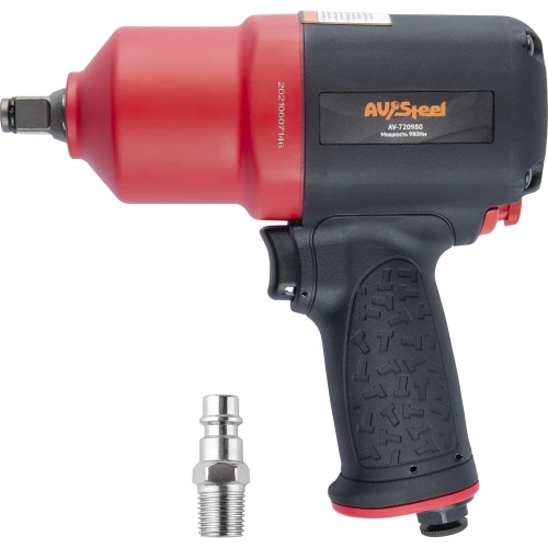 Пневмогайковерт AV Steel 1/2"dr. 1310Нм композитный 2,0кг Twin hammer AV-720980 Пневмогайковерт AV Steel 1/2"dr. 1310Нм композитный 2,0кг Twin hammer AV-720980