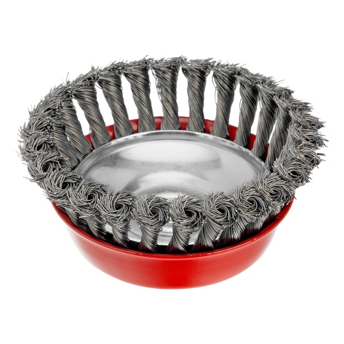 Щетка для УШМ, 125 мм, М14, "чашка", крученая проволока 0.5 мм Matrix фото 2