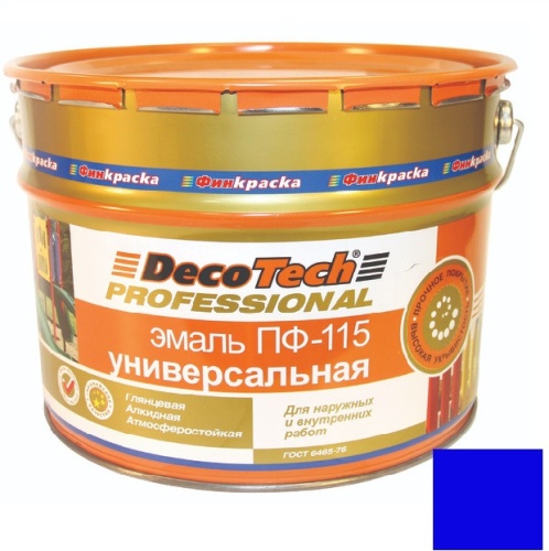 Эмаль универсальная DecoTech Professional ПФ-115 синяя под RAL5005 20 кг