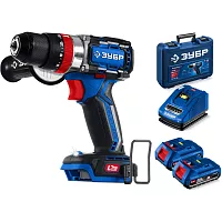 Бесщеточная ударная дрель-шуруповерт Зубр кейс Профессионал 20 В, 70 Н·м, 2 АКБ LMS (2 А·ч), DBS-70-22