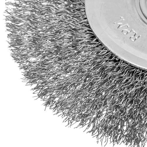 Щетка для УШМ, 125 мм, посадка 22.2 мм, плоская, витая проволока Сибртех фото 4