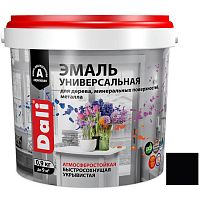 Эмаль универсальная акриловая Dali 80237 атмосферостойкая полуматовая база А черная RAL 9005 0,9 кг