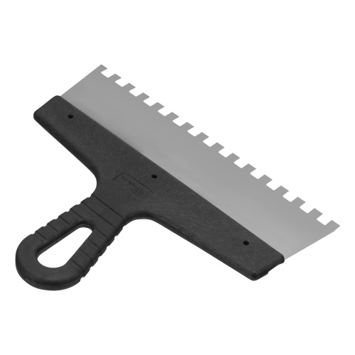 Шпатель из нержавеющей стали, 250 мм, зуб 8 х 8 мм, пластмассовая ручка Сибртех фото 2