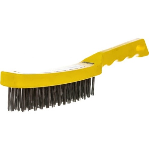 Щетка стальная Biber 70914 четырехрядная с пластиковой ручкой фото 3