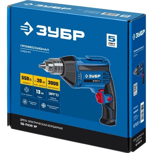 Дрель Зубр ПРОФЕССИОНАЛ ЗД-П550 ЭР фото 8