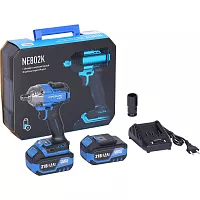 Гайковерт аккумуляторный NORDBERG 1/2, 21В, 500 Нм с двумя 4A аккум. и зар. уст-вом, в кейсе NE802K