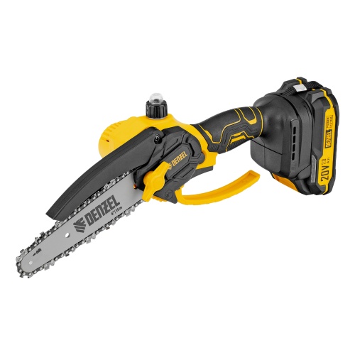 Цепная мини-пила аккумуляторная бесщет., CCS-150, шина 150 мм, Li-Ion, 20 В Denzel фото 12