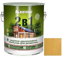 Покрытие алкидное защитно-декоративное для древесины Акватекс 2 в 1 полуматовое Сосна 2,7 л