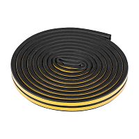 Уплотнитель резиновый, 6 м, профиль "D", черный Сибртех
