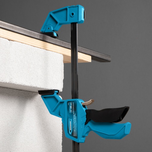 Струбцина реечная, быстрозажимная, пистолетного типа, пошаговый механизм, пластиковый корпус, 300 мм Gross фото 7