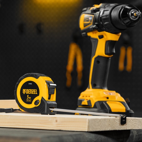 Рулетка 5м х 19мм, двухкомп. корпус, кнопка-пауза Denzel фото 9