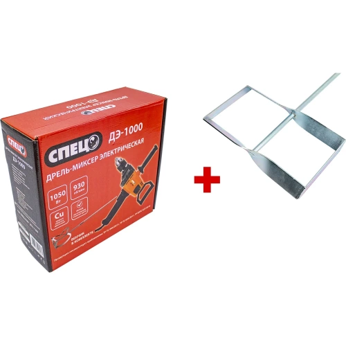 Электрическая дрель миксер СПЕЦ ДЭ-1000 230В/50Гц, 1050 Вт, 930 об/мин, в комплекте сборный венчик, патрон 3-16 мм + Насадка для миксера (венчик) 1 шт д/красок СПЕЦ-3449/3852 фото 3 Электрическая дрель миксер СПЕЦ ДЭ-1000 230В/50Гц, 1050 Вт, 930 об/мин, в комплекте сборный венчик, патрон 3-16 мм + Насадка для миксера (венчик) 1 шт д/красок СПЕЦ-3449/3852 фото 3