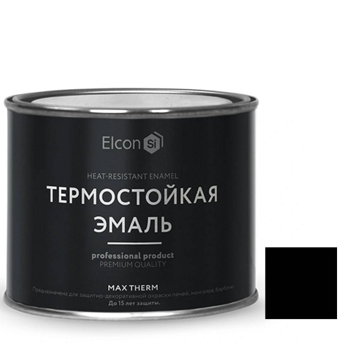 Эмаль термостойкая Elcon Max Therm 1200 градусов чёрная 0,4 кг Эмаль термостойкая Elcon Max Therm 1200 градусов чёрная 0,4 кг