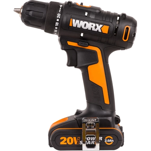 Дрель-шуруповерт аккумуляторная WORX 20В, 2Ач х2, ЗУ 0,4А, сумка WX100.2 фото 6 Дрель-шуруповерт аккумуляторная WORX 20В, 2Ач х2, ЗУ 0,4А, сумка WX100.2 фото 6