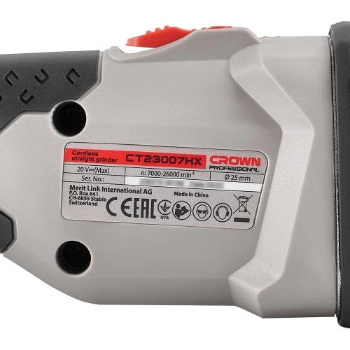 Аккумуляторная прямая шлифовальная машина Crown CT23007HX фото 5 Аккумуляторная прямая шлифовальная машина Crown CT23007HX фото 5