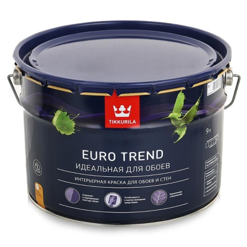 Краска для обоев и стен Tikkurila Euro Trend основа А 9 л Краска для обоев и стен Tikkurila Euro Trend основа А 9 л