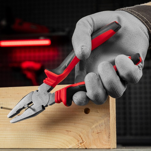 Плоскогубцы комбинированные, 200 мм, хром-ванадий, двухкомпонентные рукоятки Matrix фото 10