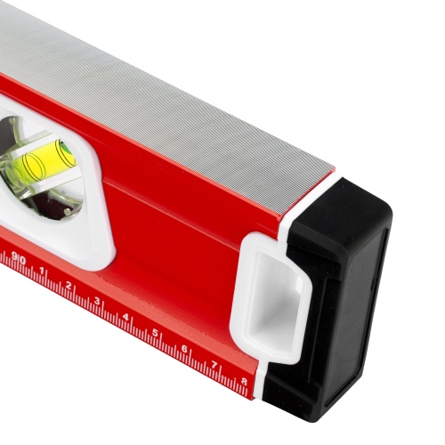 Уровень алюминиевый, магнит, фрезерованный, 3 глазка (1 зеркальный) двухкомпонентные рукоятки, 1000 мм Matrix фото 6