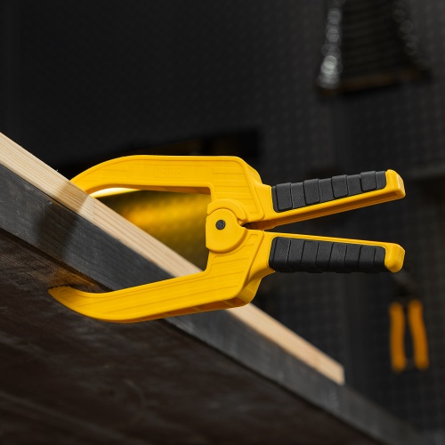 Струбцина клещеобразная, удлиненная 75 х 110 мм двухкомпонентные рукоятки Denzel фото 8