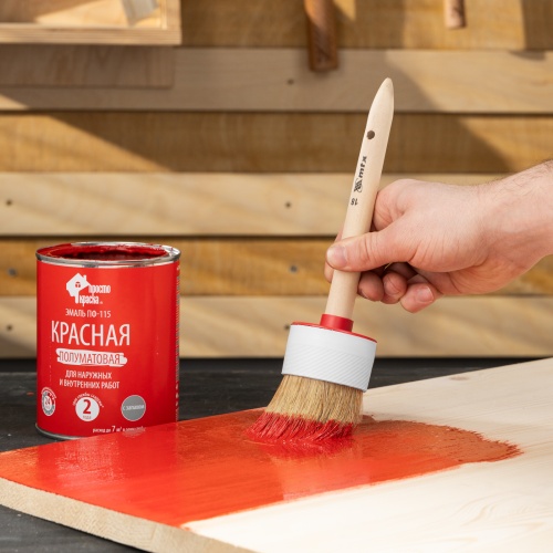 Кисть круглая №18 (60 мм) натуральная щетина, деревянная ручка MTX фото 7