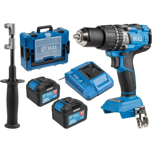Аккумуляторная дрель-шуруповерт BULL SR 1805 Xcase XLTpro, 2x6 А*ч, бесщеточная, 18 В, 120 Н*м, БЗП(мет.) 13 мм 1329883