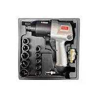 Гайковерт пневматический BYAROSS в кейсе, с набором головок 10/11/13/14/17/19/22/24 мм, удлинителем BR-1211К