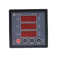 Цифровой вольтметр EKF PROxima на панель, 72х72, трехфазный vd-723