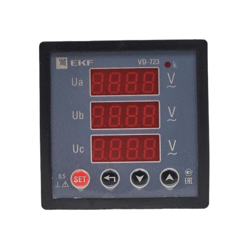 Цифровой вольтметр EKF PROxima на панель, 72х72, трехфазный vd-723
