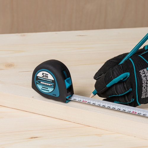 Рулетка "Ergonomisch",5 м x 25 мм,магнитный обрезиненный зацеп Gross фото 6