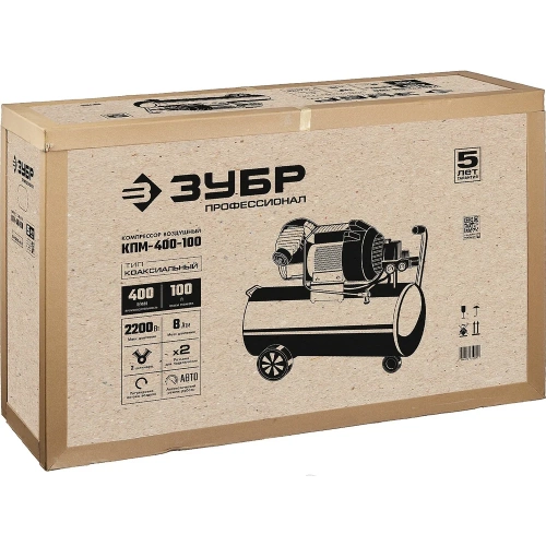 Воздушный масляный компрессор ЗУБР Профессионал 400 л/мин, 100 л, 2200 Вт, КПМ-400-100 фото 11 Воздушный масляный компрессор ЗУБР Профессионал 400 л/мин, 100 л, 2200 Вт, КПМ-400-100 фото 11