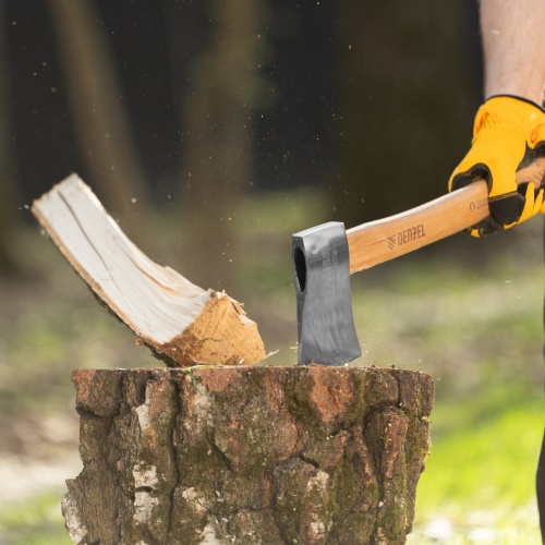 Топор кованый, 1130 г, американский тип, буковая рукоятка, 430мм, EFP Denzel фото 10