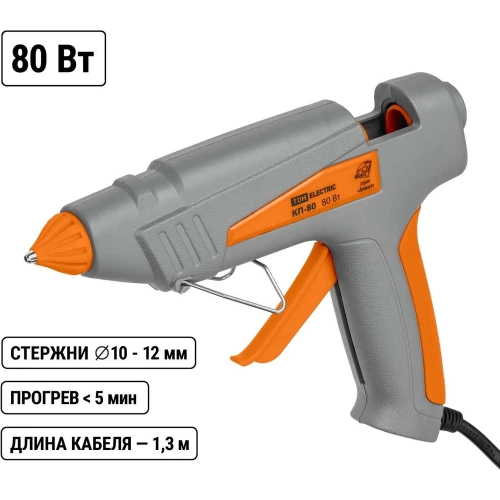 Клеевой пистолет TDM ELECTRIC КП-80 11,3 мм, с подставкой, шнур 1,3 м, 80 Вт, Т=220 С "Алмаз" SQ1024-0102 Клеевой пистолет TDM ELECTRIC КП-80 11,3 мм, с подставкой, шнур 1,3 м, 80 Вт, Т=220 С "Алмаз" SQ1024-0102