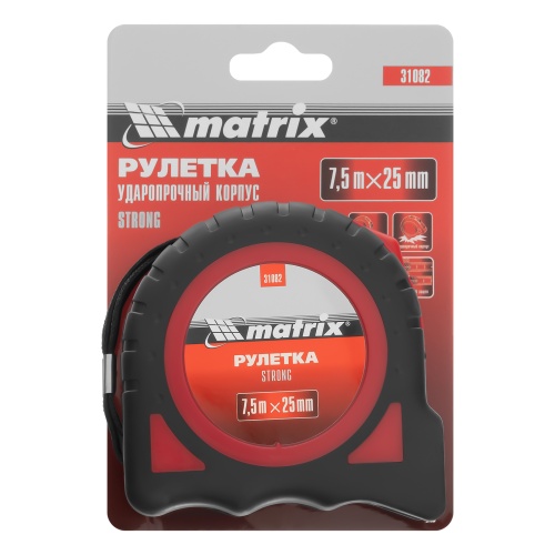Рулетка Strong,7,5 м х 25 мм,обрезиненный корпус Matrix фото 7