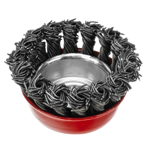 Щетка для УШМ, 65 мм, М14, "чашка", крученая проволока 0.8 мм Matrix фото 2