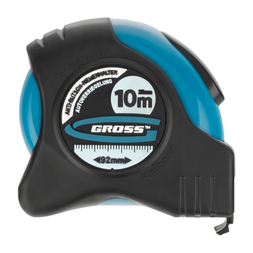 Рулетка "Schlagfest",10 м x 25 мм,магнитный обрезиненный зацеп,двусторонняя шкала,автоматическая фиксация Gross фото 4 Рулетка "Schlagfest",10 м x 25 мм,магнитный обрезиненный зацеп,двусторонняя шкала,автоматическая фиксация Gross фото 4
