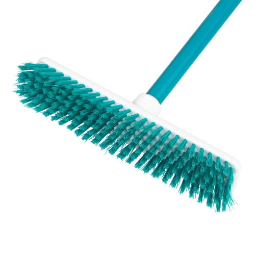 Щетка пластмассовая для чистки ковров, 27 cм, c черенком, 120 см, бирюзовая щетина, Home Palisad фото 3