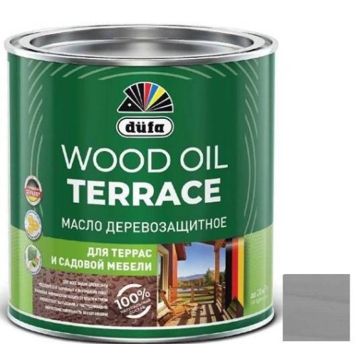 Масло деревозащитное для террас и садовой мебели Dufa Wood Oil Terrace серое 2 л