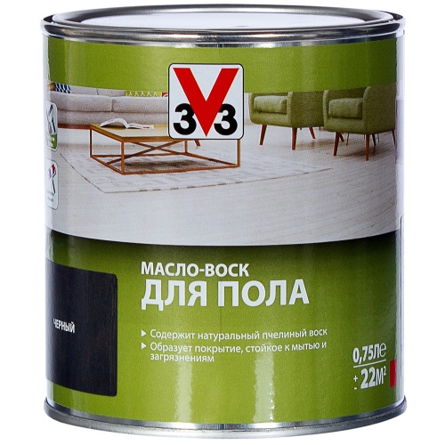 Масло-воск для пола V33 Черное 0,75 л