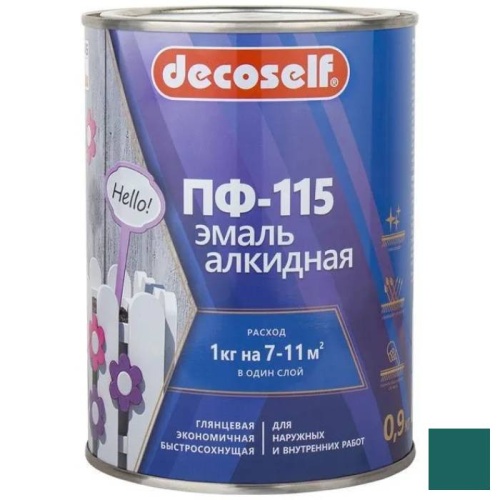 Эмаль Pufas Decoself ПФ-115 бирюзовая 0,9 кг/0,67 л