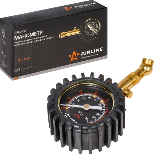 Стрелочный манометр Airline PRO 7АТМ, 50 мм, с клапаном сброса AEAS002 фото 5