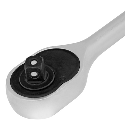 Ключ-трещотка 1/2", CrV, 72 зуба, с быстрым сбросом, матовый хром Stels фото 5