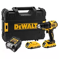 Аккумуляторная ударная дрель-шуруповерт DEWALT DCD709D2T, 18 В, 1650 об/мин, 28050 уд/мин, с 2 АКБ 2 Ач и ЗУ, в кейсе TSTAK DCD709D2T-QW