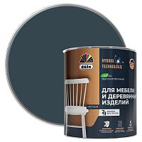 Эмаль для мебели и деревянных изделий Dufa акриловая матовая темно-серая 0,75 л